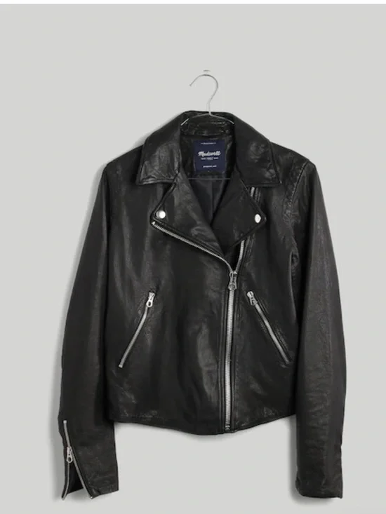 Madewell Black Asymmetrical Leather Moto Jacket - Picture 7 of 12